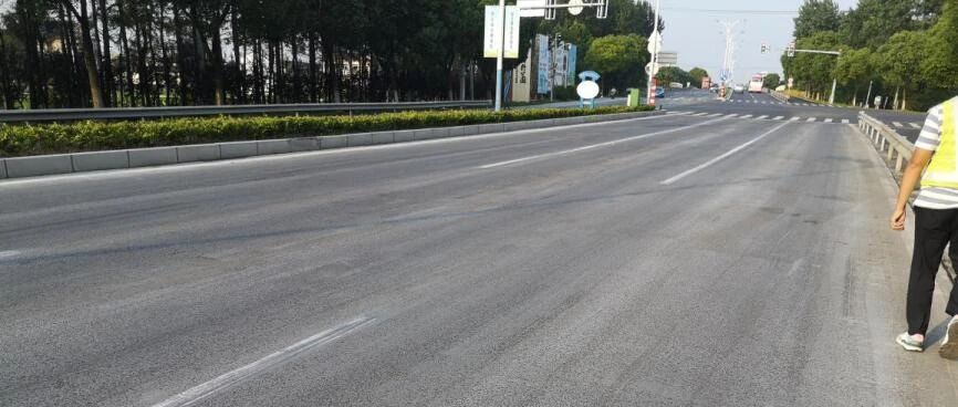金山漕廊公路半柔性路面应用 工程实景