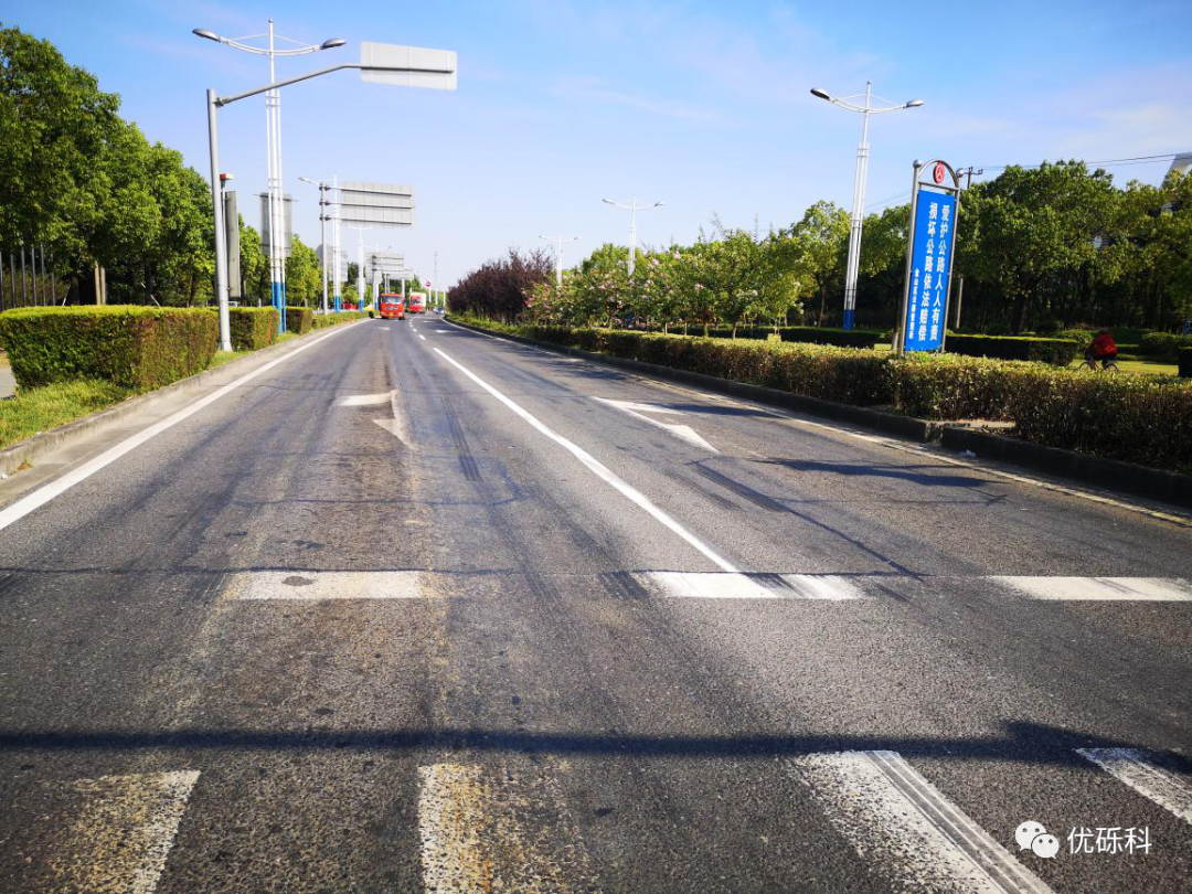 金山漕廊公路半柔性路面应用 现场图 1